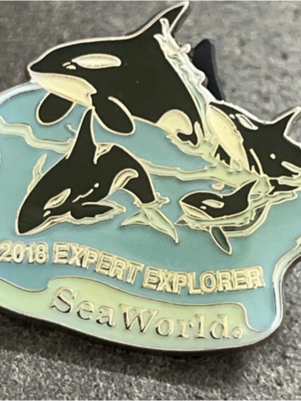 Kids' Light Blue Orca Swim Badge